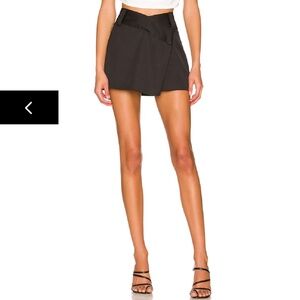 Saira Satin Mini Skirt in Black